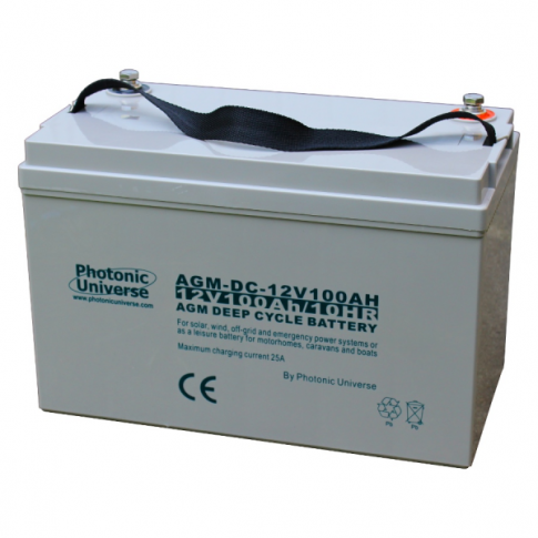 100Ah 12V deep cycle AGM battery for motorhomes, caravans, boats, back up and off-grid power systems