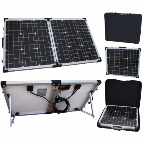 80W 12V folding solar charging kit for motorhome, caravan, boat or any other 12V system