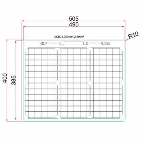 30W Reinforced semi-flexible solar panel with a durable ETFE coating