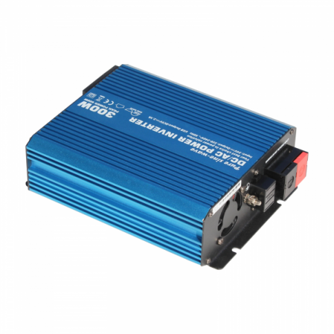 300W 24V pure sine wave power inverter 230V AC output (UK socket), with powerful USB charging port