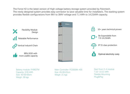 Pylon Force H2 3.55kWh Lithium Battery